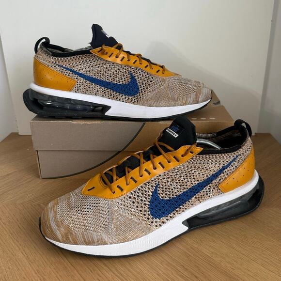 Nike Air Max Flyknit Racer ‘Elemental Gold/Royal’ Men Running Sneakers- SZ 12.5 main image 6